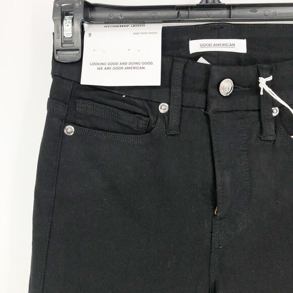 GOOD AMERICAN Womens Good Legs Jeans 2 26 Tall Black Stretch High Skinny NWT - Picture 7 of 14